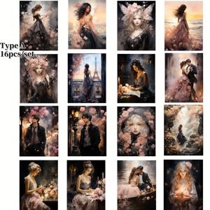 TEMU 수제 창의적 캐릭터 시리즈 고품질 스티커 팩 - 쓰레기 다이어리, 노트북, 스크랩북 장식, 수동 계정, DIY 커팅북 스티커용