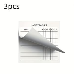 TEMU 3개 세트 스티커형 습관 추적기, 플립 스타일 캘린더 노트북, 총 150장의 주간 할 일 목록 및 메모지 포함 - 3.54인치 x 3.54인치, 데스크용 사무용품, 목표 설정, 깔끔한 레이아웃, 고품질 인쇄, 생산성 애호가를 위한 메모 패드