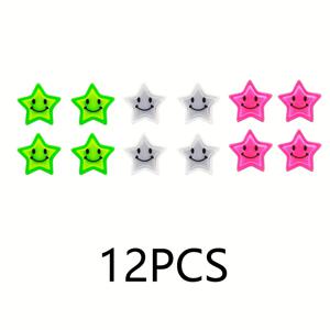 TEMU 12개 귀여운 반사성 별 자전거 스피크 장식 - PVC, 자전거 바퀴에 적합, 아름다운 3D 디자인, 자전거 액세서리| 재미있는 디자인| PVC 구조, 자전거 장식