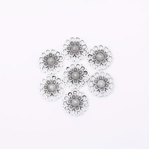 TEMU 20개 빈티지 아연 합금 라운드 플라워 멀티홀 펜던트 - 주얼리 DIY 액세서리, 귀걸이·팔찌·목걸이·신발·가방 장식용, 수제 목걸이 액세서리, 비즈 공예 소품, 디테일한 디자인, 보보 스타일, 핸드메이드 크래프트 용품, 패션 애호가를 위한 보석 만들기
