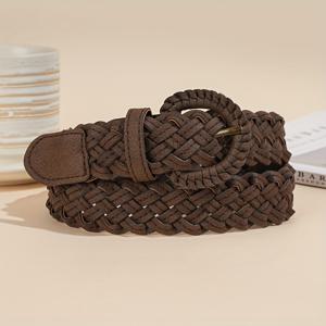 TEMU 여성용 스타일리시 벨트, 소재로 제작되어 있으며, 펀치가 없는 디자인으로, 드레스 및 청바지와 같은 다양한 의상에 적합합니다.