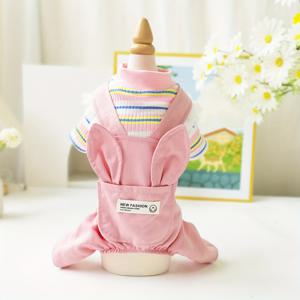 TEMU 새로운 여름 토끼 귀 하네스 팬츠 점프수트, 슈나우저 비숑 프리즈 펫용 네발옷