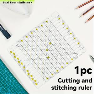 TEMU 패치워크용 투명 아크릴 의류 재단 도구, 각도 측정 기능 및 아크릴 퀼팅 자 포함 - 재봉틀, 미술 및 공예 용품에 적합한 창의적인 패턴 재단 도구, 공예가 및 재봉 재단에 이상적