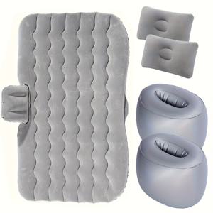 TEMU RV 에어 매트리스, RV SUV 차량 뒷좌석 쿠션 침대용, 야외 백시트 플랫 매트 여행 패드 캠핑 베드, 휴대용 접이식 PVC 벨벳 인플레이터블 에어 매트리스, 다기능 SUV 야외 여행 및 자동차 시트 침대 비치 캠핑|캠핑의자