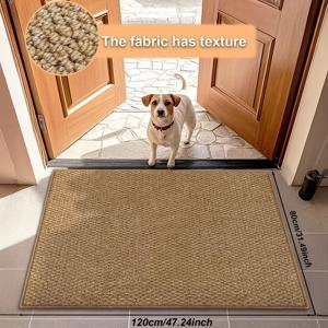 TEMU 파인애플 패턴 패브릭과 워시드 캔버스 베이스로 제작된 따뜻한 브라운 컬러의 실내/외용 홈 매트. 파티오, 마당, 현관, 발코니, 데크 및 기타 야외 장식 공간에 이상적입니다