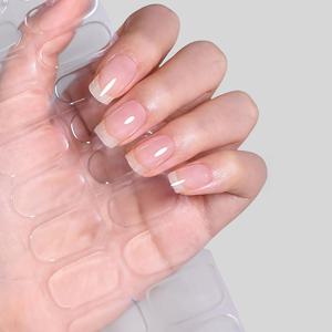 TEMU 네일 폴리쉬 젤 스티커, 투명 베이스 코트 필름, 사용 준비 완료 네일 아트 스티커 및 팁