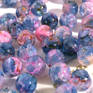 TEMU 50개 (50구슬) - 진한 파랑에서 보라로 그라데이션 유리 구슬 - 반짝이는 주얼리 만들기, 꽃 장식, 키체인, 폰 참 - DIY 공예용 우아한 비즈 스트링 - 초보자와 전문가를 위한 액세서리 재료, 목걸이 제작, 꿈결 같은 미적 감각의 비즈, 무지개 빛깔 마감, 팔찌 만들기, 핸드메이드 아티스트를 위한 비즈