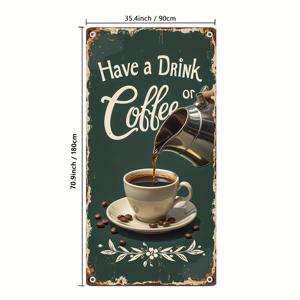 TEMU 2D 도어 배너, 1개 커피 테마 