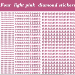 TEMU 4장 반짝이 스톤 스티커 - 광택 마감, 파스텔 핑크 (라이트 핑크) - 헤어, 바디, 네일, 폰 케이스, 공예, 파티용 - DIY 뷰티, 웨딩, 생일 장식 - 무취 - 초보자 & 전문가에게 완벽한 네일 아트, 선명한 보석, 정밀 컷 스톤, 스톤, 네일