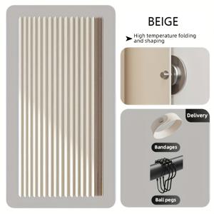 TEMU 플라스틱 후크가 있는 현대적인 접이식 파티션 커튼 - 스타일리시한 단색 디자인, 다양한 크기로 제공, 침실, 복도, 거실 및 욕실에 적합, 고품질 칸막이 스크린, 샤워 커튼, 창문 커튼|샤워커튼