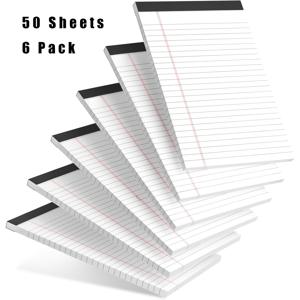 TEMU 6개입 소형 노트패드, 5x8 스텐오 패드, 컬러 레거리 패드, A5 대학용 줄무늬 데스크 액세서리