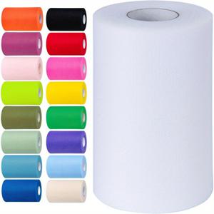 TEMU 15cm x 91.4m 튤 원단 롤 - 45가지 색상으로 제공, 크리스마스, 할로윈, 추수감사절 축제 선물 포장, 홈 데코, 튜튜 스커트, 베이비 샤워, 생일 파티, 웨딩 장식에 적합