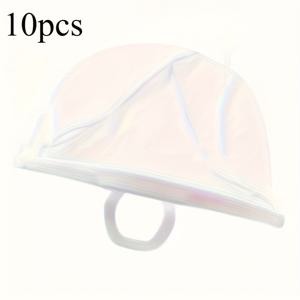 TEMU 10개입 투명 주방용 식품 서비스 마스크, 안티포그, 통기성 플라스틱 얼굴 보호 마스크 (미소 디자인)