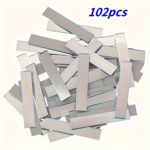 TEMU 102개 직사각형 거울 유리 타일 | 자가 점착식 장식 재료, 0.99*5.0 Cm 직사각형 거울 스티커 (벽 예술 및 방 장식용), 공예 용품