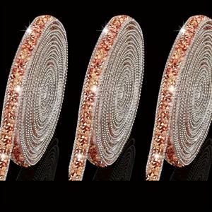 TEMU 반짝이는 크리스탈이 특징인 3개 세트의 자가 점착 레진 라인스톤 리본, 미술 및 공예 프로젝트에 적합