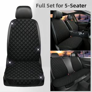 TEMU 2/5인용 범용 카시트 쿠션 - 가을/겨울 에디션 | 따뜻하고 편안한 플러시 디자인 | 등받이 지원 프론트 시트 | 사계절 사용 가능 | 자동차, SUV, 픽업트럭 호환