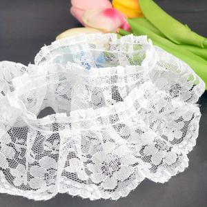 TEMU 5야드 빈티지 화이트 레이스 트림, 꽃무늬 - 우아한 주름 프릴 원단, 재봉, 웨딩 드레스, 웨딩 애플리케 및 DIY 공예용, 재봉 장식|플로럴 레이스 트림|복잡한 레이스워크, 재봉용 레이스 트림