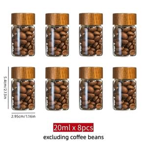 TEMU 식품 등급 10ML/20ML/30ML 유리 보관 용기 2/4/8개입 (플라스틱 뚜껑 포함) - GSIGD 다기능 미니 밀폐 용기, 향신료, 조미료, 커피 원두, 건조 꽃, 차잎 보관에 적합, 건조 분말, 보석 보관에 적합|커피|화분