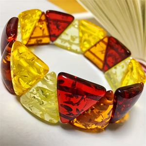 TEMU 진품 발트해 호박 천연 꽃 팔찌, 남녀공용 주얼리 선물