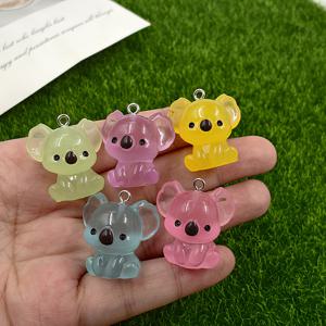 TEMU 공예 주얼리 제작용 야광 코알라 레진 참 5개 세트, 귀여운 핸드메이드 동물 펜던트 귀걸이