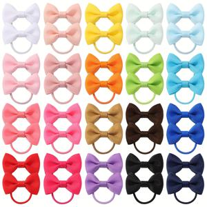 TEMU 20개입 캔디컬러 리본 머리끈, 귀여운 포니테일 스타일링 고탄력 무압박 고무밴드