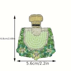 TEMU 향수병과 와인 모양의 자수 패치, 수제 진주와 라인스톤 장식 - 의류, 가방 및 모자에 적합한 다양한 스타일의 배지 디자인 - 반짝이는 장식이 있는 혼합 색상 시리즈, 정교한 장인 정신