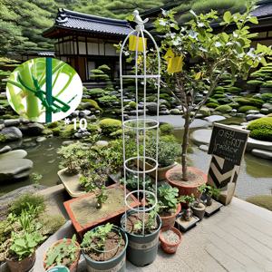 TEMU 유럽 스타일 정원 등반 울타리 및 장식 지지 프레임 (포도, 화분 식물, 장미에 적합). 식물용 플라스틱 격자로 제작된 실용적인 정원 구조, 사다리 디자인에 10개의 유용한 덩굴 클립 포함|화분