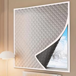 TEMU 따뜻한 겨울 커튼 | 방풍 및 단열, 냉기 차단 창문 그늘막, 햇빛 차단, 방음 (다양한 크기) - 폴리에스터 소재|커튼봉