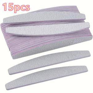 TEMU 15개입 네일 파일 세트, 100/180 사포 네일 버퍼, 전문가용 젤네일 매니큐어 아트 도구, 무향료|젤네일