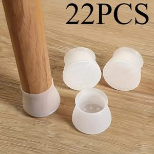 TEMU 22개 실리콘 의자 다리 커버, 두꺼운 미끄럼 방지 저소음 패드, 스크래치 방지 가구 발 커버, 내마모성 소음 감소, 나무 바닥 및 타일에 적합