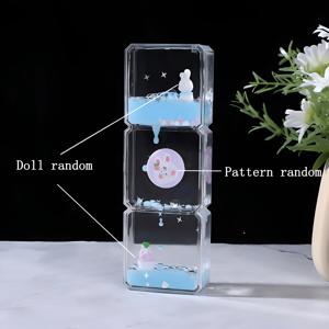 TEMU 1개 부유하는 꿈같은 오일 드롭 장식 아크릴 오일 채워진 오일 드롭 마음 부는 새로운 만화 액체 시계 오일 드롭 장식 투명 아크릴 오일 채워진 창의적인 선물