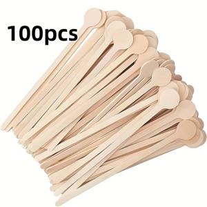 TEMU 18Cm/7.09인치 원형 헤드 나무 일회용 스티커. 커피, 핫초콜릿, 우유, 칵테일, 차, 주스 등 음료에 적합하며 축제 및 일상 사용 모두에 이상적입니다. 부드러운 표면이 특징입니다.