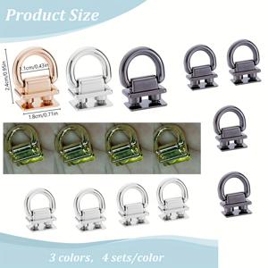 TEMU 12개 세트 고강도 아연 합금 랍스터 클립 버클, 조절 가능한 스냅 D링 커넥터, 핸드백, 크로스백, 지갑 체인, 키체인 및 개목걸이 하드웨어 액세서리, DIY 지갑 제작용|키링부자재