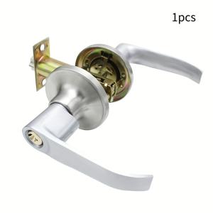 TEMU 1개 모던 메탈 현관문 손잡이 - 스타일리시 크롬 마감, 30-50mm 개방폭, 아연 합금, 사무실, 침실, 거실, 현관문 및 정문용, 문 힌지 어셈블리, 도어락 메커니즘