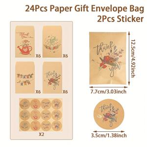 TEMU 크리스마스 선물용 감사 종이 봉투 26개 세트. 크리스마스에 이상적이며, 스티커가 함께 제공되는 크라프트 종이 봉투는 포장에 완벽하며, 생일, 결혼식, 베이비 샤워, 졸업식 및 크리스마스 장식에 적합합니다.