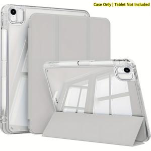 TEMU 아이패드 11세대 2025 (A16), 10세대 9/8/7/6세대 10.9/10.2/9.7인치 2022/2021/2020/2019/2017용 펜 홀더 포함, 전체 보호 케이스, TPU 혼합 투명 아크릴 백, 황변 방지, 자동 깨우기/잠금 기능, 스크래치 방지