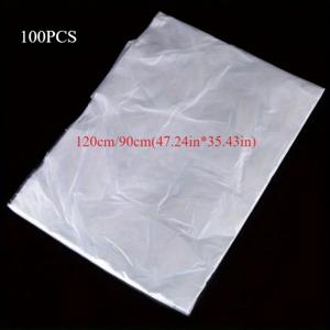 TEMU 100개입 일회용 플라스틱 미용가운 - 헤비듀티 원타임 사용 후드형 칼라, 컬러 코드 화이트 & 블랙, 헤어, 컬러링, 스타일링용 - 미용실, 스파, 바버샵 위생용 (대량 패키지)