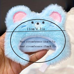 TEMU 기니피그, 네덜란드 돼지, 작은 토끼 및 기타 소형 애완동물을 위한 만화 머리 장식. 사이즈에 따라 선택하세요. 겨울철 따뜻함을 제공하고 사진 촬영할 때 귀여움을 더합니다.