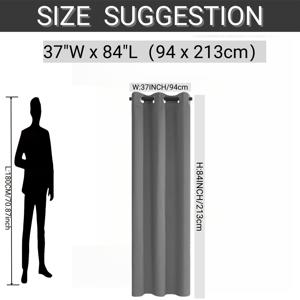 TEMU 1패널 100% 단열 도어 & 창문 커튼 - 그로밋 탑 방음 드레이프, 침실, 거실, 옷장, 야외 마당용 - 헤비듀티 차단 & 절전 모던 창문 커버
