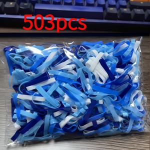 TEMU 1팩 503개 두꺼워지고 넓어진 가죽 링 여성용 땋은 포니테일 파티 및 데일리 사용 - 라이트 핑크, 퍼플, 블루, 핑크, 옐로우, 오렌지, 피치, 골든, 샴페인 등 다양한 색상 포함 - 내구성이 뛰어나고 유연한 헤어 액세서리