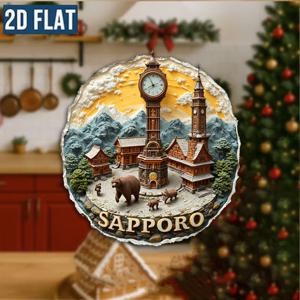 TEMU 아크릴 냉장고 자석, 삿포로 2D 평면 디자인, 시계탑과 달리는 곰이 있는 맥주 박물관이 특징, 여행 애호가에게 이상적이며 크리스마스 및 새해 선물로 적합