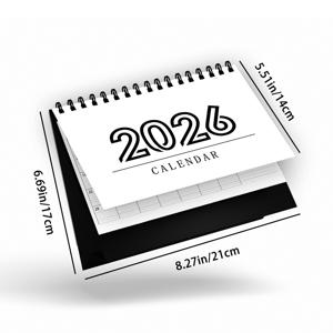TEMU 1개, 2026년 달력, 흑백 데스크탑 달력 - 스탠딩 달력 / 데스크 달력 / 테이블 달력, 12개월 월별 계획, 데스크 정리함, 생일, 크리스마스, 새해 선물로 완벽한 선택 (미국 일반 버전 포함)|인테리어소품|데스크테리어