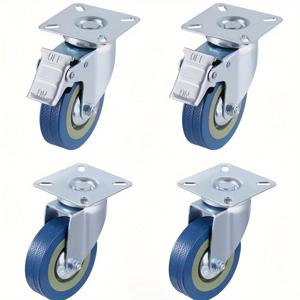 TEMU 고하중 PVC 잠금식 스위블 캐스터 4개 세트, 360° 회전 - 카트, 선반장, 장비 및 가구 바퀴용 저소음 이동, 부드러운 이동성, 잠금식 휠(자국 없음)