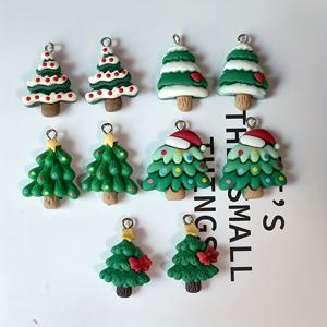 TEMU 공예 주얼리 제작을 위한 크리스마스 트리 장식품 10개 세트 (새로운 레진 트리 참 포함)