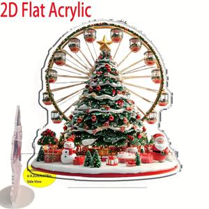 TEMU 2D 플랫 - 기발한 플라스틱 크리스마스 마을 전기 유람선이 특징인 2D 플랫 장식 - 2D 눈이 내린 장면과 미니어처 하우스 포함 | 실내/외 가정, 사무실 및 카페 휴일 장식에 이상적 | 크리스마스/새해 선물로 완벽