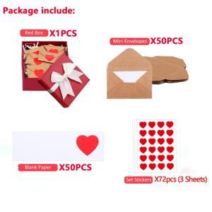 TEMU 50개 미니 러브 레터 카드 세트 (미니 봉투 50개, 러브 메모 50개, 러브 스티커 72개, 리본 선물 상자 포함). 남자친구, , 아내, 어머니, 딸, 아들, 아버지에게 완벽한 선물. 를 위한 러브 레터, 남편을 위한 