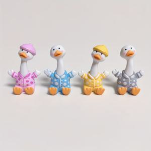 TEMU 귀여운 장난꾸러기 오리 아기 피규어 4개 세트, 레진 공예, 입체 홈 데코, 방/책상/사무실 장식, 조경 장식, 가드닝 분재 다육이 장식, 축제 분위기 장식, 사랑스러운 오리 아기들