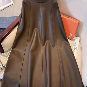 TEMU 여성용 우아한 하이웨이스트 A라인 스커트 - 매력적인 포멀 & 캐주얼 팬츠 스커트, 지퍼 클로저, 오피스 파티 - 봄/가을 옷장 필수템, 봄 패션, 세련된 디자인, 고급스러운 마감, 패션 애호가