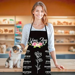 TEMU 1개 기독교 축복 앞치마 - 성경 구절 기반 영감 앞치마 - 요리용 앞치마, 크리스마스, 교회 행사, 일상 사용에 적합한 종교 선물 (1개)