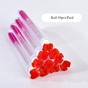 TEMU 보우형 마스카라 튜브 브러쉬 세트 10개 + 보호 케이스 - 메이크업 브러쉬, 눈썹 브러쉬, 속눈썹 브러쉬, 속눈썹 빗, 실리콘 브러쉬, 실린더 브러쉬, 마스카라 브러쉬, 속눈썹 빗, 스풀리 브러쉬, 속눈썹 연장 도구, 웨딩 크리스마스 선물, 뷰티 필수품,우아한 디자인,합성 브러시,고품질 도구,뷰티 애호가